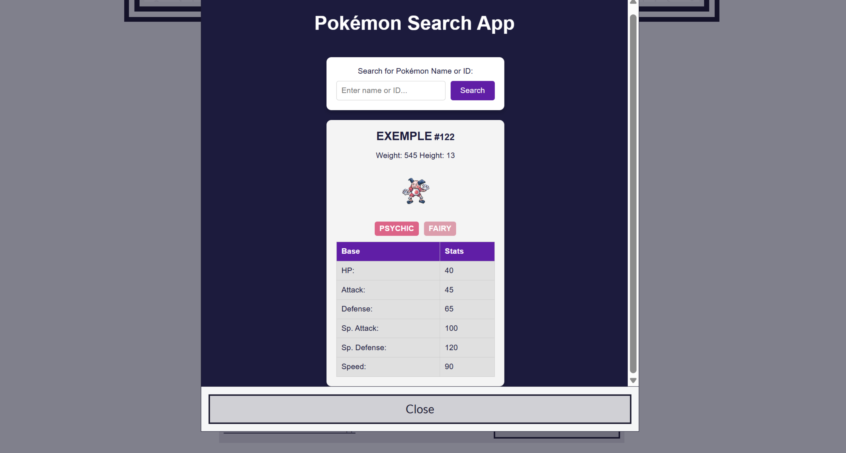 Application de recherche Pokémon avec API